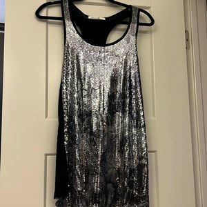 Charlotte Russe Sequin Floral Print Tank Top